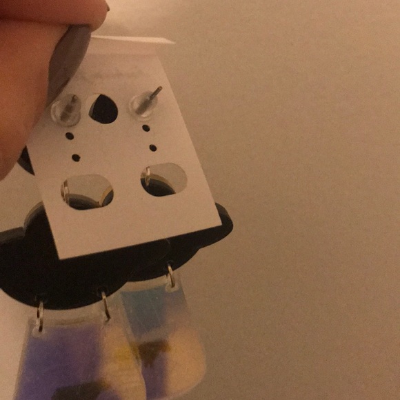 Acrylic Flying Saucer Earrings - Picture 3 of 5